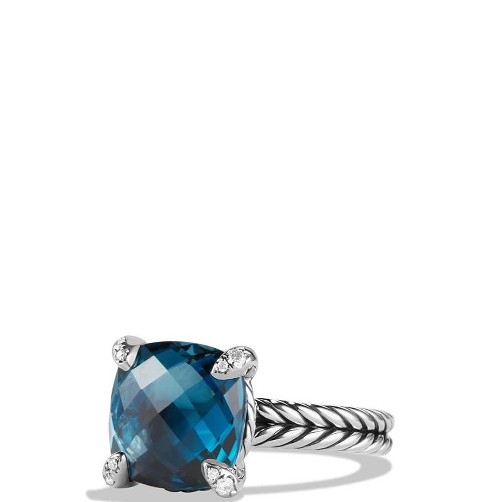 David Yurman Hampton Blue Topaz Ring size 6